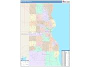 Milwaukee <br /> Wall Map <br /> Color Cast Style 2024 Map