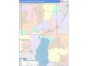 Appleton-Oshkosh-Neenah <br /> Wall Map <br /> Color Cast Style 2024 Map