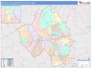 Asheville <br /> Wall Map <br /> Color Cast Style 2024 Map