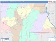 Auburn-Opelika <br /> Wall Map <br /> Color Cast Style 2024 Map