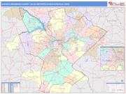 Augusta-Aiken <br /> Wall Map <br /> Color Cast Style 2024 Map