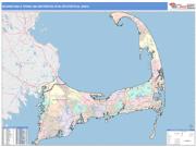 Barnstable-Yarmouth <br /> Wall Map <br /> Color Cast Style 2024 Map