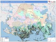 Houma-Thibodaux <br /> Wall Map <br /> Color Cast Style 2024 Map