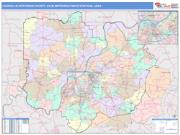 Louisville-Jefferson County <br /> Wall Map <br /> Color Cast Style 2024 Map