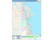 Melbourne-Titusville-Palm Bay <br /> Wall Map <br /> Color Cast Style 2024 Map