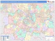 Nashville-Davidson-Murfreesboro-Franklin <br /> Wall Map <br /> Color Cast Style 2024 Map