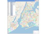 New York 5 Boroughs <br /> Wall Map <br /> Color Cast Style 2024 Map