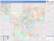 Oklahoma City <br /> Wall Map <br /> Color Cast Style 2024 Map