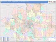 Omaha-Council Bluffs <br /> Wall Map <br /> Color Cast Style 2024 Map