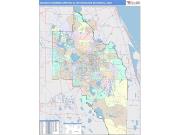 Orlando-Kissimmee-Sanford <br /> Wall Map <br /> Color Cast Style 2024 Map