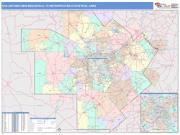 San Antonio-New Braunfels <br /> Wall Map <br /> Color Cast Style 2024 Map