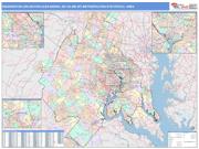 Washington-Arlington-Alexandria <br /> Wall Map <br /> Color Cast Style 2024 Map