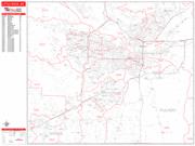 Little Rock <br /> Wall Map <br /> Zip Code <br /> Red Line Style 2024 Map