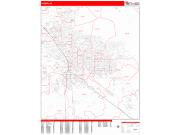 Tucson <br /> Wall Map <br /> Zip Code <br /> Red Line Style 2024 Map
