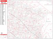 Anaheim <br /> Wall Map <br /> Zip Code <br /> Red Line Style 2022 Map