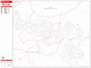 Antioch <br /> Wall Map <br /> Zip Code <br /> Red Line Style 2024 Map