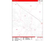 Cathedral City <br /> Wall Map <br /> Zip Code <br /> Red Line Style 2022 Map