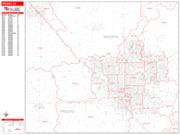 Fresno <br /> Wall Map <br /> Zip Code <br /> Red Line Style 2022 Map
