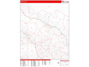 Glendale <br /> Wall Map <br /> Zip Code <br /> Red Line Style 2024 Map