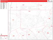 Jurupa Valley <br /> Wall Map <br /> Zip Code <br /> Red Line Style 2024 Map
