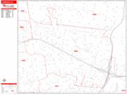 Lynwood <br /> Wall Map <br /> Zip Code <br /> Red Line Style 2024 Map