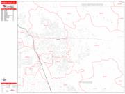 Moreno Valley <br /> Wall Map <br /> Zip Code <br /> Red Line Style 2024 Map