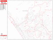 Oceanside <br /> Wall Map <br /> Zip Code <br /> Red Line Style 2024 Map