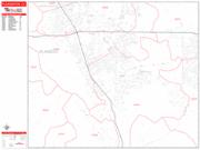 Pleasanton <br /> Wall Map <br /> Zip Code <br /> Red Line Style 2024 Map