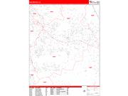 San Marcos <br /> Wall Map <br /> Zip Code <br /> Red Line Style 2024 Map