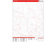 Santa Clara <br /> Wall Map <br /> Zip Code <br /> Red Line Style 2024 Map