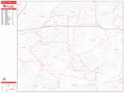 West Covina <br /> Wall Map <br /> Zip Code <br /> Red Line Style 2024 Map
