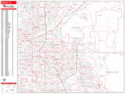 Denver <br /> Wall Map <br /> Zip Code <br /> Red Line Style 2024 Map