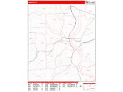 Hartford <br /> Wall Map <br /> Zip Code <br /> Red Line Style 2024 Map