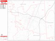 Meriden <br /> Wall Map <br /> Zip Code <br /> Red Line Style 2024 Map