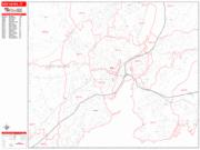 New Haven <br /> Wall Map <br /> Zip Code <br /> Red Line Style 2024 Map