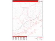 Norwalk <br /> Wall Map <br /> Zip Code <br /> Red Line Style 2024 Map