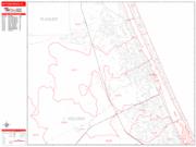 Daytona Beach <br /> Wall Map <br /> Zip Code <br /> Red Line Style 2024 Map