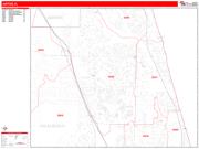 Jupiter <br /> Wall Map <br /> Zip Code <br /> Red Line Style 2024 Map