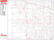 Pembroke Pines <br /> Wall Map <br /> Zip Code <br /> Red Line Style 2024 Map