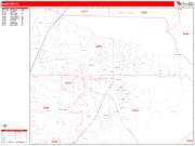Sanford <br /> Wall Map <br /> Zip Code <br /> Red Line Style 2024 Map