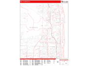 West Palm Beach <br /> Wall Map <br /> Zip Code <br /> Red Line Style 2024 Map