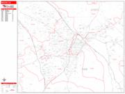 Macon <br /> Wall Map <br /> Zip Code <br /> Red Line Style 2024 Map