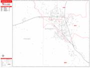 Pocatello <br /> Wall Map <br /> Zip Code <br /> Red Line Style 2024 Map