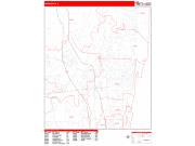 Waukegan <br /> Wall Map <br /> Zip Code <br /> Red Line Style 2024 Map