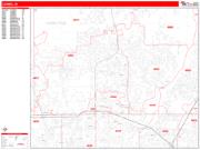Carmel <br /> Wall Map <br /> Zip Code <br /> Red Line Style 2022 Map