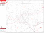 Elkhart <br /> Wall Map <br /> Zip Code <br /> Red Line Style 2024 Map