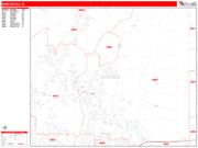 Noblesville <br /> Wall Map <br /> Zip Code <br /> Red Line Style 2024 Map