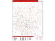 Baton Rouge <br /> Wall Map <br /> Zip Code <br /> Red Line Style 2022 Map