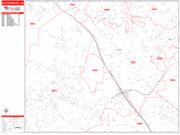Gaithersburg <br /> Wall Map <br /> Zip Code <br /> Red Line Style 2024 Map