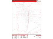Rochester <br /> Wall Map <br /> Zip Code <br /> Red Line Style 2024 Map